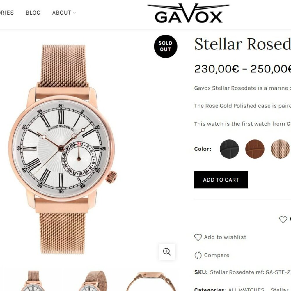 Gavox womens Stellar Rosegold designer watch